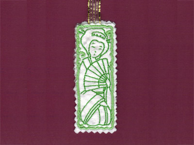 Geisha Bookmarks Embroidery Machine Design