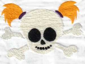 Girly Skulls Embroidery Machine Design