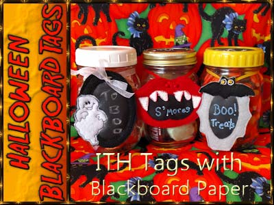 Halloween Black Board Tags Embroidery Machine Design