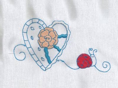 Partially Filled Hearts and Bugs Embroidery Machine Design