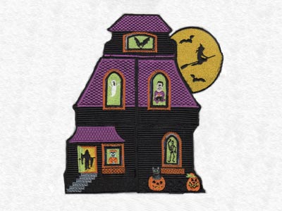 Haunted House Puzzle Embroidery Machine Design