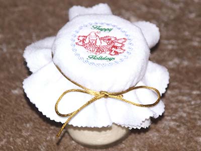 Holiday Jar Covers Embroidery Machine Design