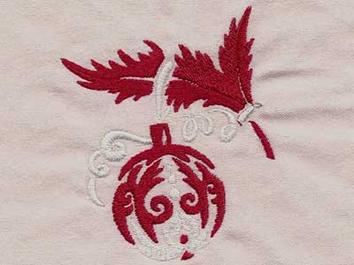 Red and White Christmas Decorations Embroidery Machine Design