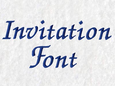 Invitation Font Embroidery Machine Design