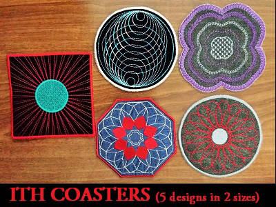 ITH Coasters Embroidery Machine Design