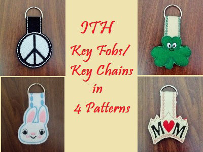 In The Hoop Key Chains and Fobs Embroidery Machine Design