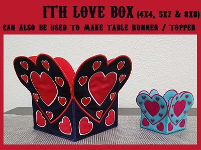 In The Hoop Love Box Embroidery Machine Design