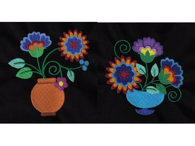 Jacobean Vases Embroidery Machine Design