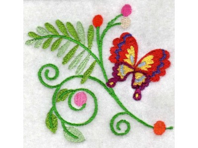 Jacobean Ferns Embroidery Machine Design