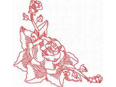 10 Designs 5 Red Work Rose Border Designs 4x4 and 5x7 Digitized by Ryan