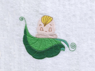 Leaf Babies Embroidery Machine Design
