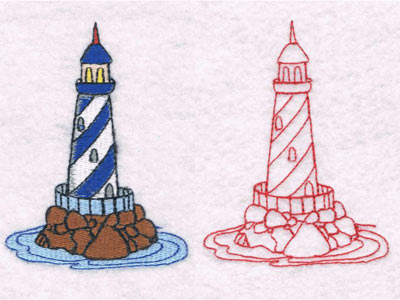 Lighthouses Embroidery Machine Design