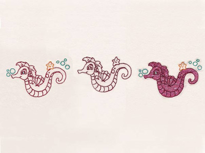 Little Seahorses 3 For 1 Embroidery Machine Design