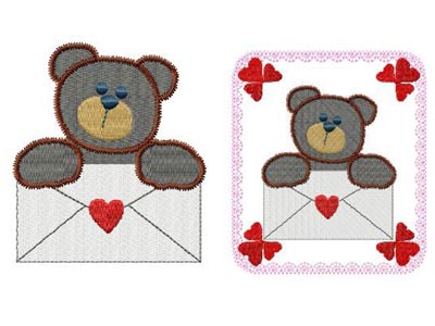 Lovable Valentine Bears Embroidery Machine Design