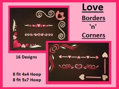 Love Borders and Corners Embroidery Machine Design