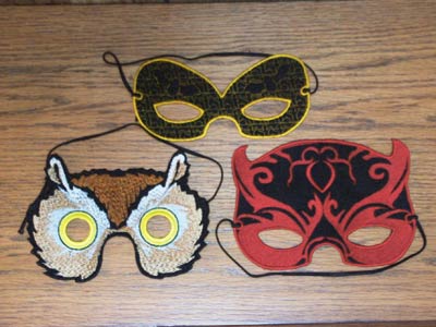 Halloween and Mardi Gras Masks Embroidery Machine Design