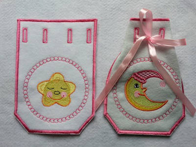 Moon and Stars Gift Bags for Girls Embroidery Machine Design