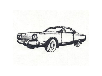 Muscle Cars 2 Redwork Embroidery Machine Design