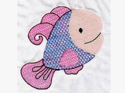 Mylar Fish Embroidery Machine Design