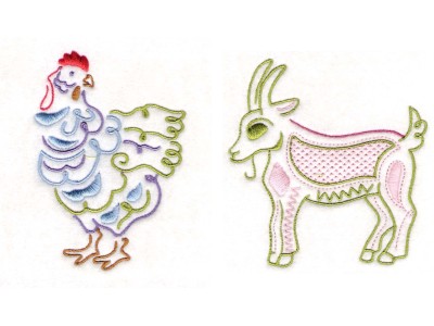 Native Farm Animals Embroidery Machine Design
