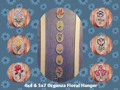 Organza Floral Hanger Embroidery Machine Design