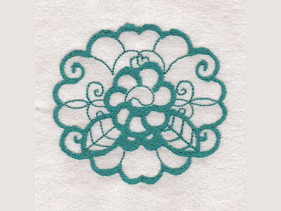 Ornamental Flowers Embroidery Machine Design