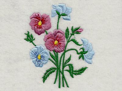 Pansies and Violets 1 Embroidery Machine Design