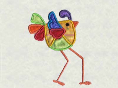 Patchy Applique Birds Embroidery Machine Design