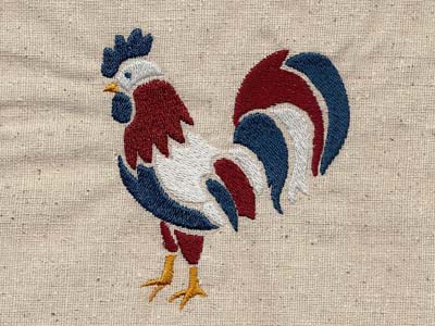 Patriotic Roosters Embroidery Machine Design