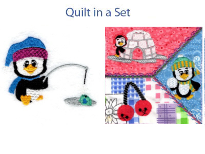 Penguin Snow Fun Embroidery Machine Design