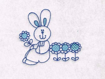 Partially Filled Bunnies Embroidery Machine Design