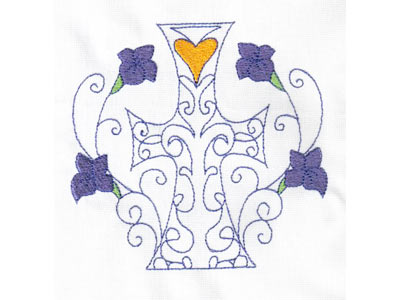 Partially Filled Easter Crosses Embroidery Machine Design