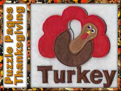 Puzzle Page Thanksgiving Embroidery Machine Design