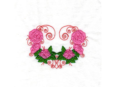 Rose Hearts Embroidery Machine Design