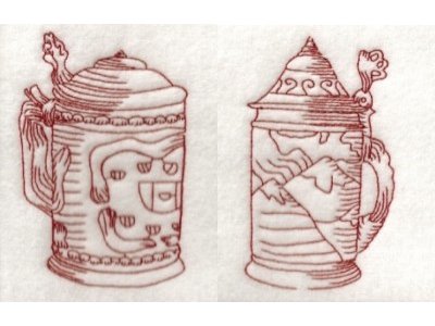 RW Beer Mugs Embroidery Machine Design