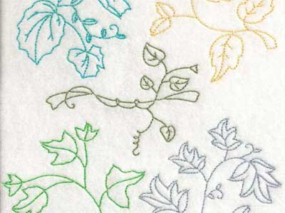 RW Fall Leaves Embroidery Machine Design