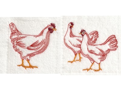 RW Hens Embroidery Machine Design