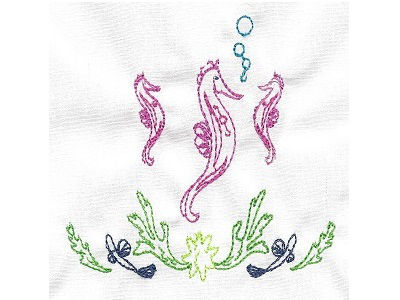 Seahorse Colorwork Embroidery Machine Design