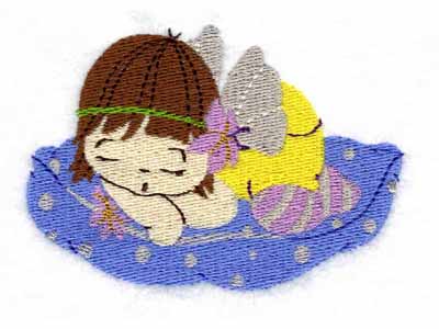 Sleepy Fairy Embroidery Machine Design