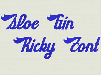 Sloe Gin Ricky Font Embroidery Machine Design