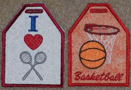 Sports ID Tags Embroidery Machine Design