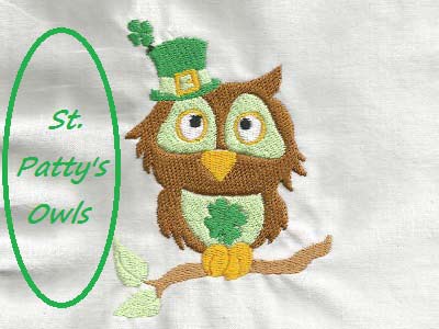 St Patty Owls Embroidery Machine Design
