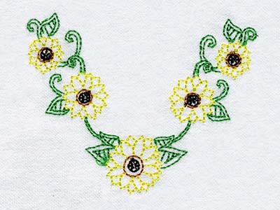 Springtime Sunflowers Embroidery Machine Design