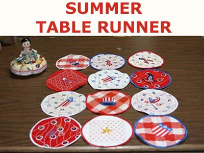 Summer Table Runner Embroidery Machine Design
