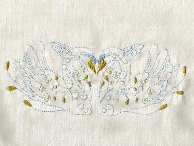 Swans Embroidery Machine Design