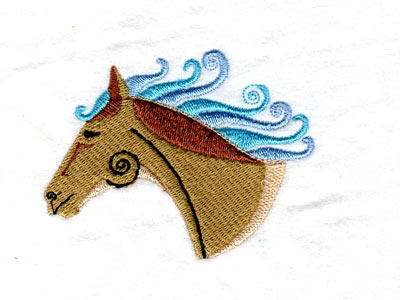 Swirly Horses Embroidery Machine Design