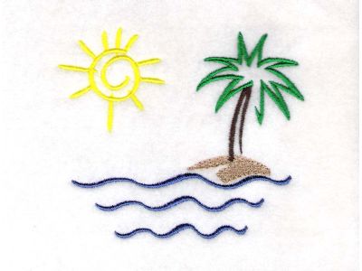 Tropical Paradise Embroidery Machine Design
