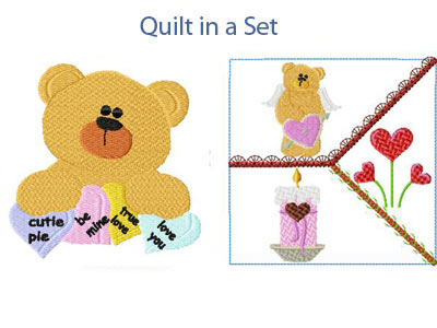 Valentine Bears Embroidery Machine Design
