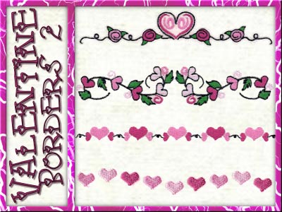 Valentine Border 2 Embroidery Machine Design