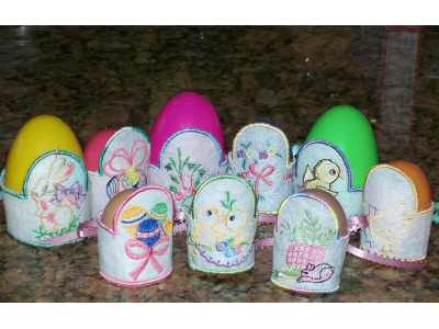 Vintage Easter Egg Holders Version 1 Embroidery Machine Design